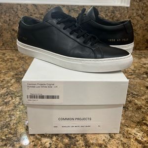 COMMON PROJECTS ORIGINAL ACHILLES LOW - BLACK WHITE SOLE SIZE 41